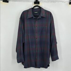 Brooks Brothers Saxxon Wool Button down Plaid Size XXL